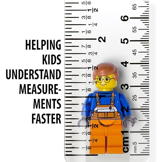12 Inch Easy Read Ruler, Clear Flexible, Bendable, Shatterproof, Ruler