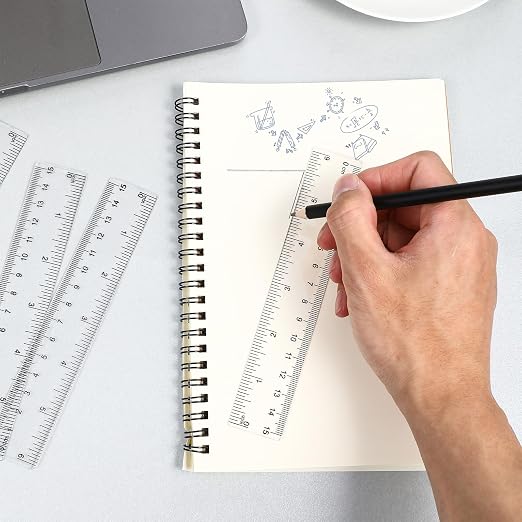150 Pcs 6 Inch Ruler Clear Plastic Rulers Bulk for Classroom Flexible Small Straight Rulers with Inches and Centimeters Transparent Ruler First Day of School Gift for Students Back to School Office