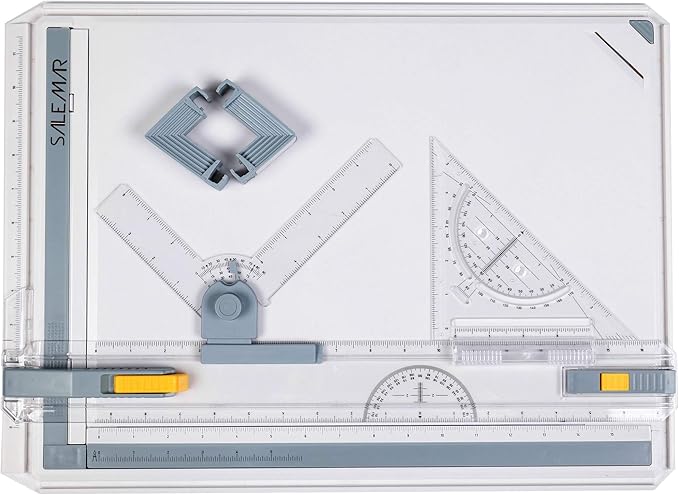 SALEMAR Inch Scale A3 Drafting Table Drawing Board Graphic Architectural Sketch Tool Set