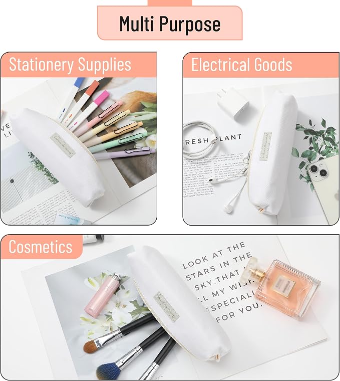 Mr. Pen- Cute Pencil Case Pouch, Multipurpose Canvas Bible Pencil Pouch | Smooth Zipper, Premium Material, Neat Stitches, Ideal for Stationery, Cosmetics, Electronics, School, Office, Travel