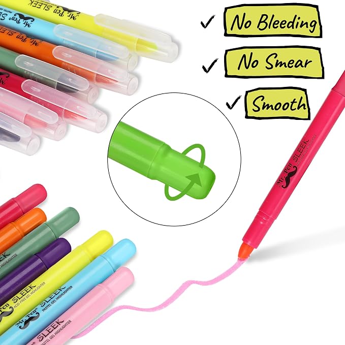 Mr. Pen- No Bleed Gel Highlighters, Assorted Colors, 16 Pack | Bible Highlighters and Pens No Bleed, Bible Markers for Study, Journaling, School Supplies and Accessories