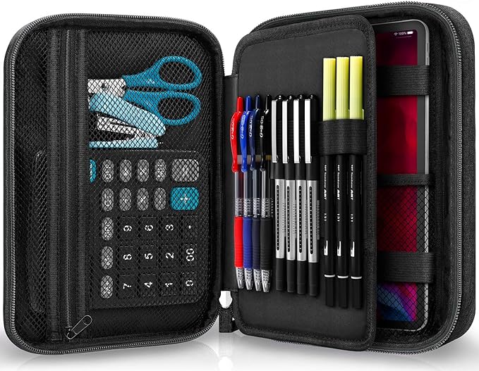 Zannaki Big Capacity Storage Pouch Marker Pen Pencil Case Simple Stationery Bag Box Art Tool & Sketch Storage Boxes for Bullet Journal Middle High School Office College Student Girl Women Adult Teen