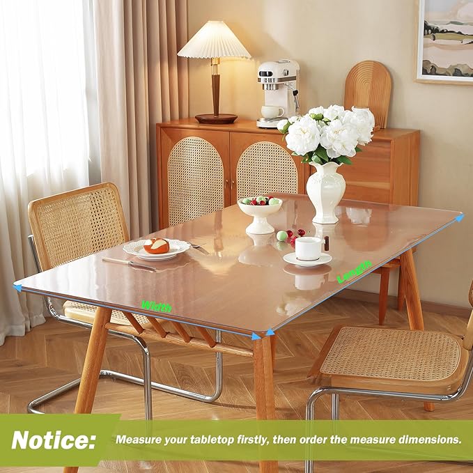 OstepDecor Frosted Clear Table Cover Protector 30 x 54 Inch, 1.5mm Thick Plastic Table Cover, Dining Table Protector Pad, Waterproof & Easy Cleaning PVC Desk Mat for Dresser, Coffee & Wooden Tabletop