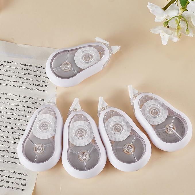 White Correction Tape, 5 Pack, 65.62 Feet Correction Tape for School and Office, School & Office Supplies, (White)