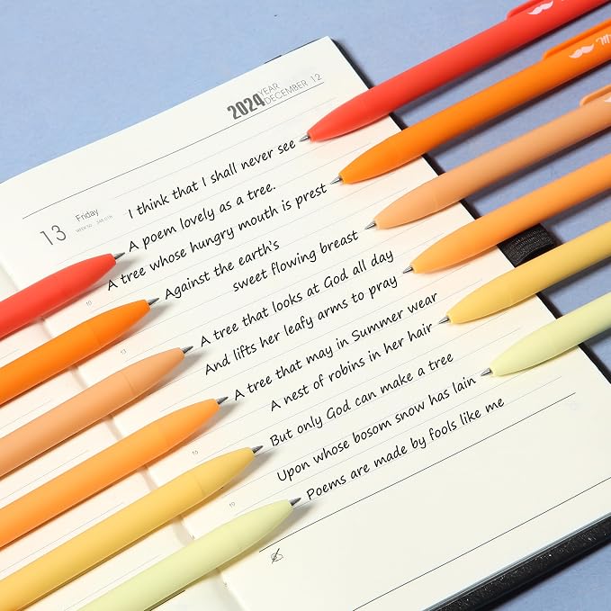 Mr. Pen- Retractable Gel Pens, 12 Pack, Black Ink, Summer Morning Barrel | Fine Point 0.5mm, Fast Dry, Smooth Writing, Cute Pens for Drawing, Writing Planner and School Supplies