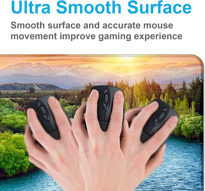 Extended Sunset Forest Gaming Mouse Pad, Keyboard Computer Office Mouse Pad | Large Extended Mouse Pad; Full Desk Coverage; Waterproof Coating; Stable Anti-Slide Base For Gaming, Office, Study Daily Use