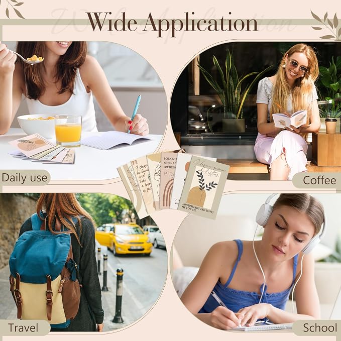 Tatuo 24 Pcs Positive Affirmation Notebooks for Women Boho Inspirational Notebook Small Motivational Encouragement Notepads Daily Affirmations Journal Student Teacher Coworker Back to School Supplies