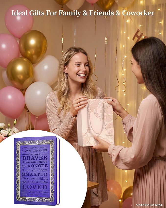 JOHSBYD Journal for Women - A5 Lined Hardcover Notebook and Diary for Teen Girls, 200 Pages 100GSM Bleedproof Paper, Inspirational Back to School College Supplies (Purple)