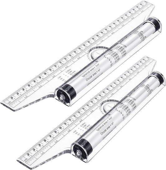 Frienda 2 Pieces Plastic Measuring Rolling Ruler Drawing Parallel Multifunctional Drafting Ruler for Architect Office Math(12 Inch)