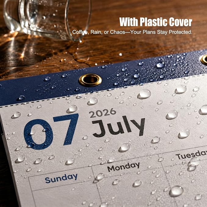 COMIX Desk Calendar 2026-2027, 17" x 12" Monthly Desktop Planner Pad with Frosted Cover, 18 Months July 2026 to December 2027, Thick 120 GSM Paper for Office School Home