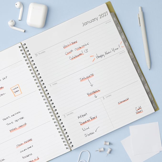 Blue Sky 2027 Weekly & Monthly Planner, 8.5"x11", Enterprise Sage Green | January 2027 - December 2027, Flexible Cover, Durable Twin Wire Binding, Laminated Tabs, Storage Pocket
