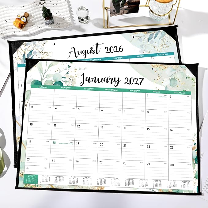2026-2027 Desk Calendar - Large Desk Calendar from July 2026 to December 2027, 22''x17'',18 Monthly Desk/Wall Calendar, Desk Calendars 2026-2027 Large Space for Writing with Protect Corner