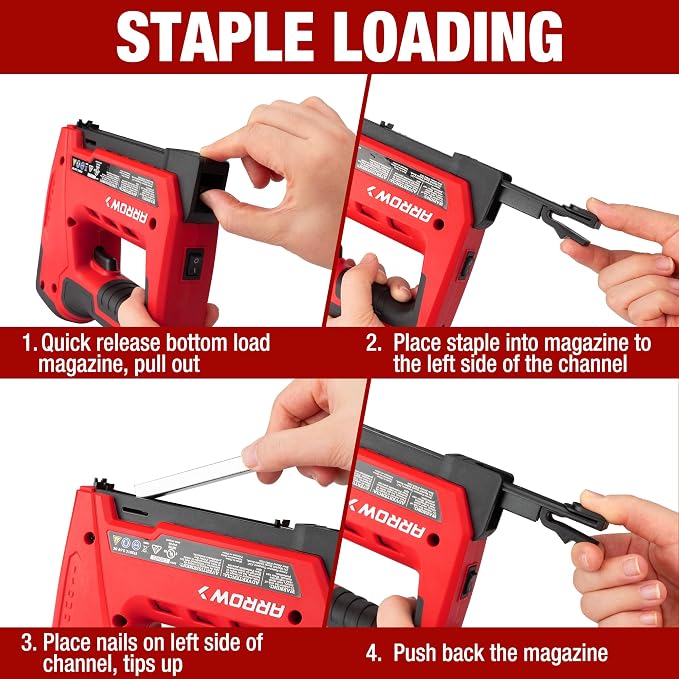 Arrow Electric Staple Gun, 5 in 1 Cordless Stapler with 3000Pcs Staples | Heavy Duty Staple Gun for Upholstery, 3.6V Rechargeable Brad Nailer with Staple Remover, for Wood, Home, DIY, ET501C