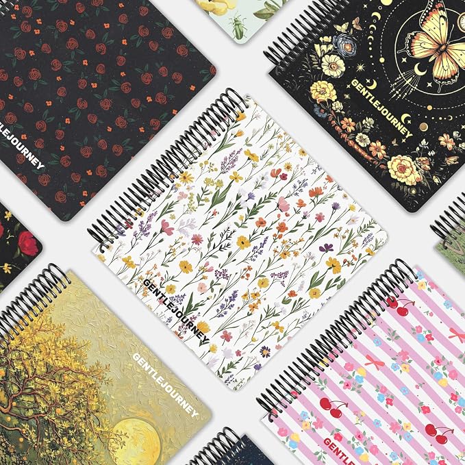 Hardcover Sketchbook,7.2"x8.3"Spiral Bound Drawing Pad,Field Floral | 150gsm(92lb)Acid-Free Thick Paper,Blank Art Journal for Adults,Artists&Beginners,Ideal for Sketching,Doodling and Mixed Media