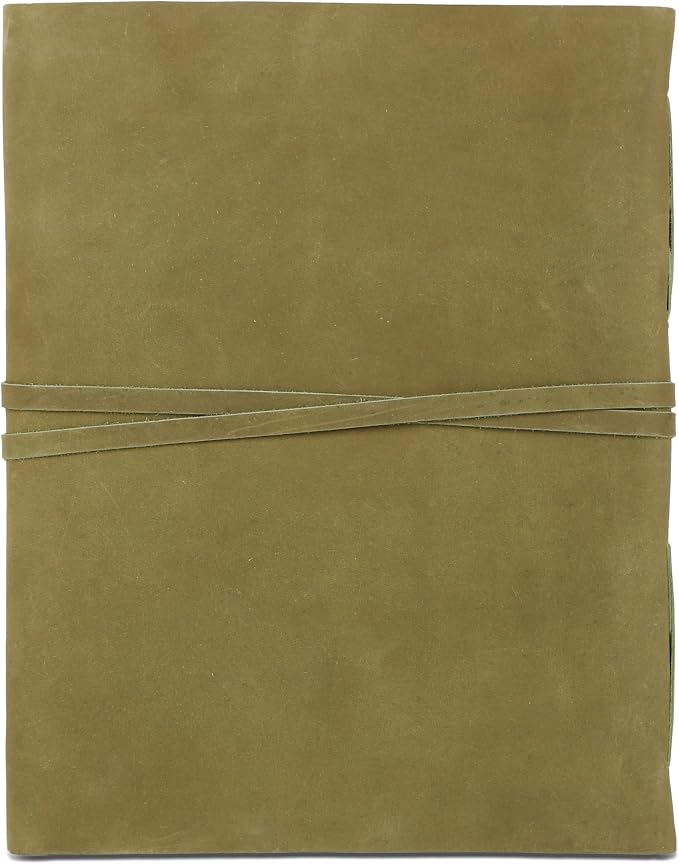 Leather Journal with Deckle Edge Paper 8x6 inch and Vintage Key | Handmade Writing Notebook Diary | Bound Daily Notepad for Men & Women Medium, Sketch/Writing pad for Artists