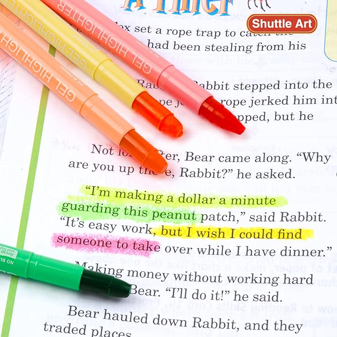 Shuttle Art 16 Pack Gel Highlighters, 8 Assorted Colors Highlighter Study Kit, Great for Journaling, Highlighting and Studying