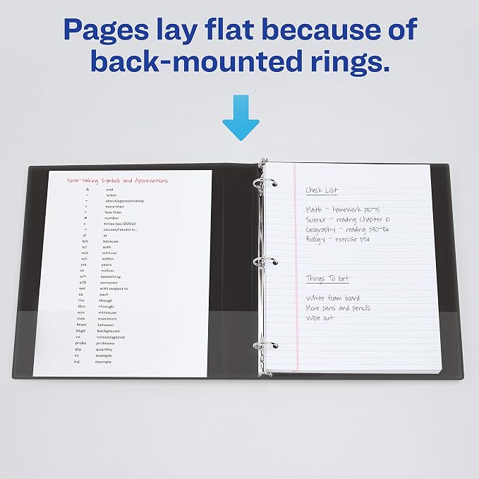 Avery Economy View 3 Ring Binder, 2" Round Rings, 1 Black Binder (05781) (Pack of 12)