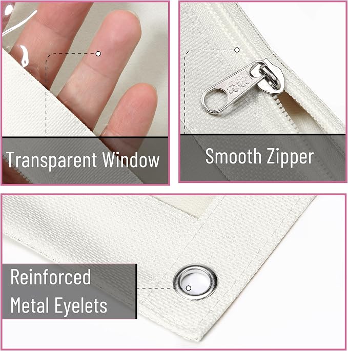 Mr. Pen- Pencil Pouch for 3 Ring Binder, 2 Pack, 10"x6.75", Smooth Zipper | Clear Window, Large Capacity Pencil Case with 3 Reinforced Grommets for School, Office, Supplies Storage | Clear Window, Large Capacity Pencil Case with 3 Reinforced Grommets f...