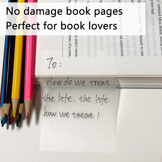 YOUDEFUL Transparent Sticky Notes, 3"x3.74" Clear Sticky Notes, Waterproof Translucent Sticky Note Pads for Books Annotation, See-Through Clear Translucent for Back to School, Office Supplies