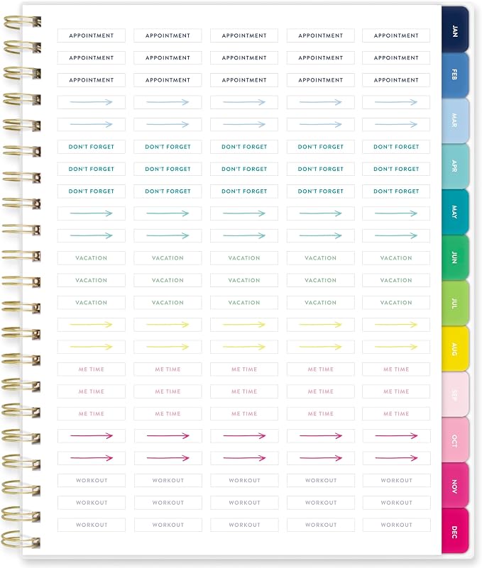 AT-A-GLANCE 2027 Planner, Simplified by Emily Ley, Weekly & Monthly, 8.5" x 11", Happy Stripe (EL57-905-27)