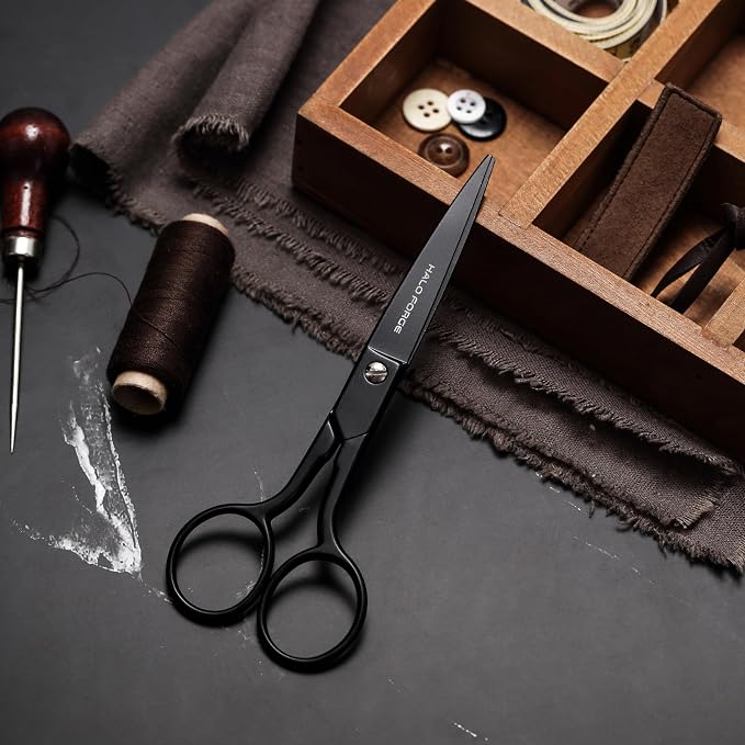 Small Sharp Scissors: Straight Detail Embroidery Scissors Stainless Steel Precise Pointed Tip for Cutting Fabric Thread Yarn Cross Stitch Crochet Crafting Sewing Applique, 6 Inch Black | Stainless Steel Small Precise Pointed Tip for Cutting Fabric Thre...