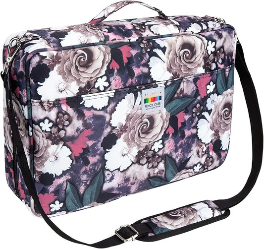 YOUSHARES Big Capacity Colored Pencil Case - 480 Slots large Pen Case Organizer with Multilayer Holder for Prismacolor Colored Pencils & Gel Pen (Grey Rose)