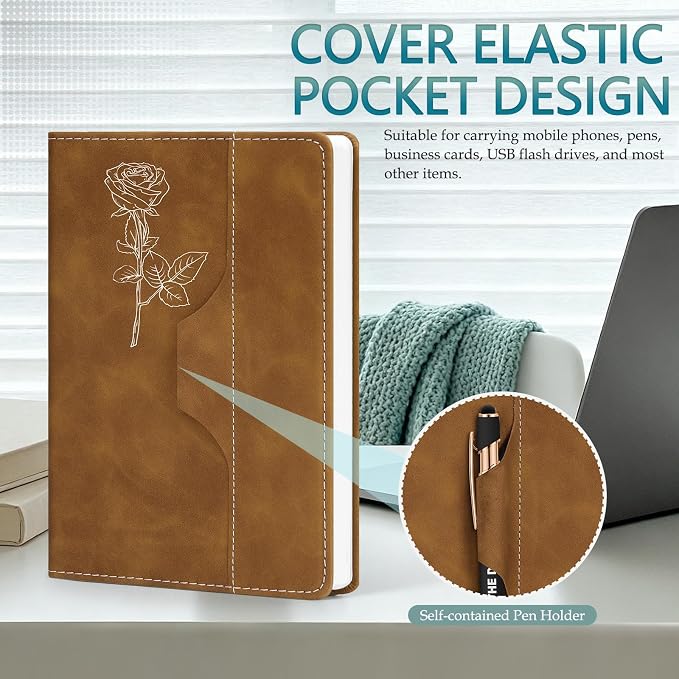 ENOMY Personalized Notebook Journal with Pen & Gift Box Custom Notebook A5 Hardcover Notebook Set for Men Women Lined Journal for Work College Graduation Xmas Gifts (Black)