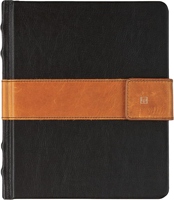 Leatherpress Luxury Leather Sketchbook, Hardcover Drawing Notebook | Pen Loop/Magnetic Closure, Acid Free 150gsm Thick Paper, Full-Grain Leather Artisan Collection (9.3” x 7.8” x .9”)