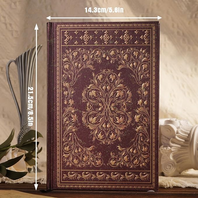 MGGAO Line Notebooks for Women Men, A5 Aesthetic Hardcover Ruled Diary | Vintage Design, 224 Pages, Ribbon, 100 GSM Thick Paper, Journal for Writing, Note Taking, Office, School, Journaling