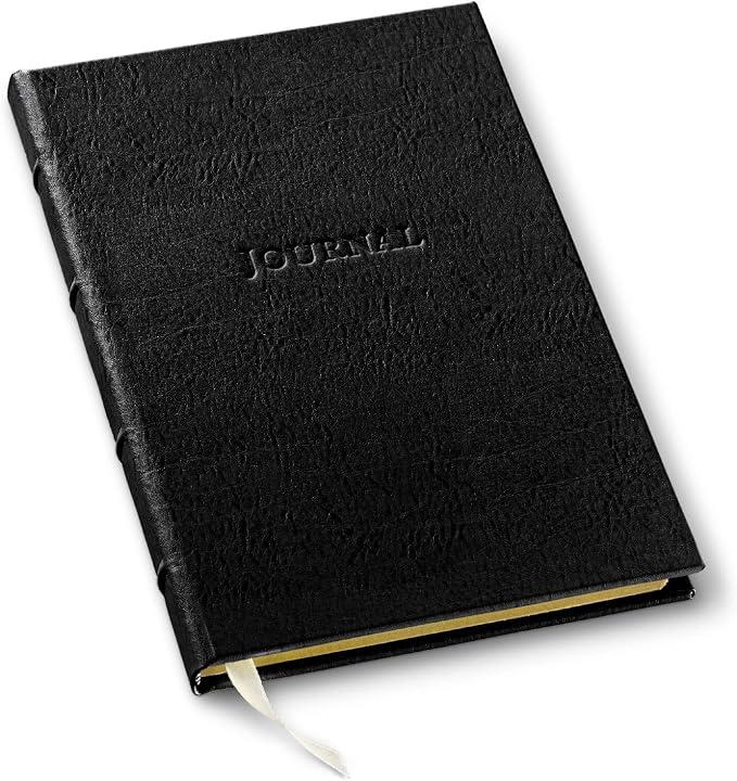 Gallery Leather Journal Notebook - 192 Pages, Hardcover, For Men and Women | For Writing, Work & Travel, Handcrafted - Freeport Black - 8 x 5.5, Desk Hardcover