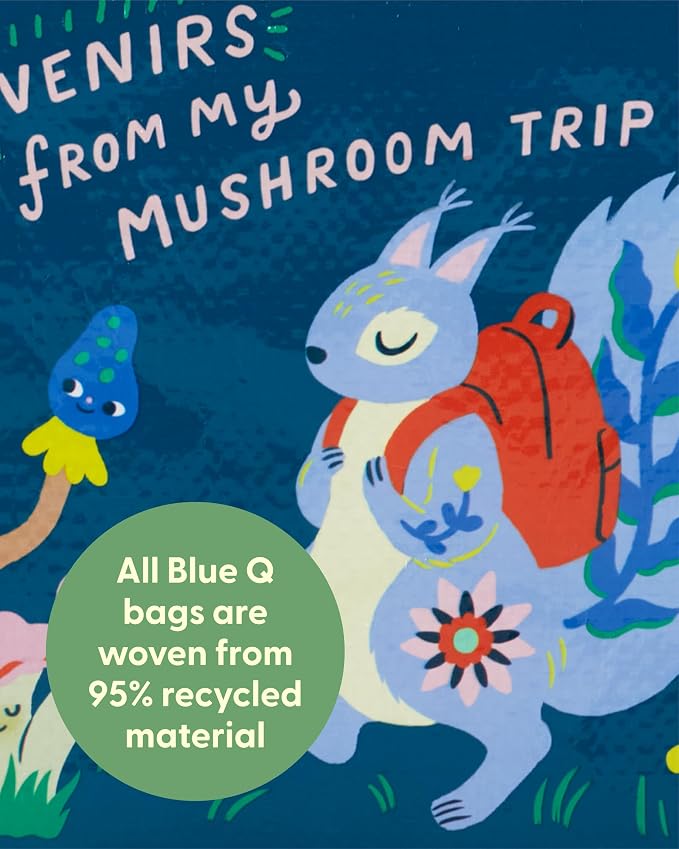 Blue Q Zipper Pouch, Made from 95% Recycled Material, 7.25" h x 9.5" w, Colorful Chunky Zipper