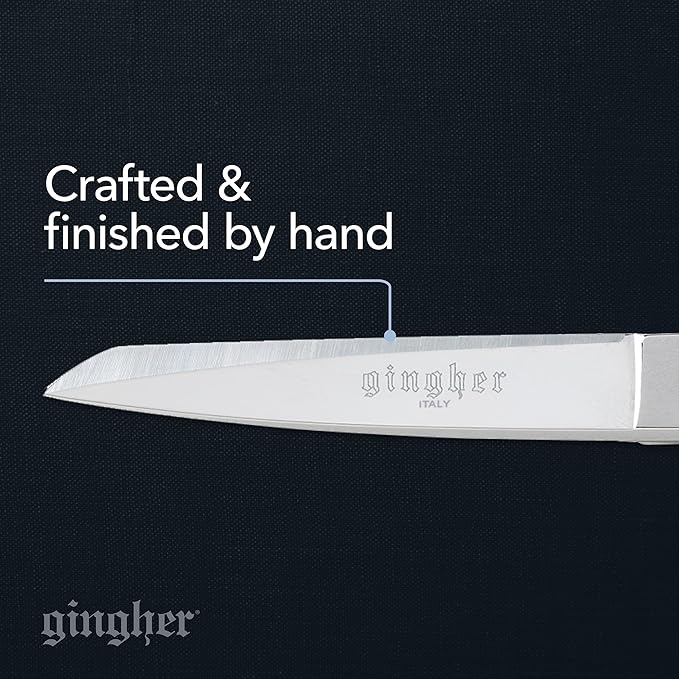 Gingher 8" Professional Dressmaker Scissors for Fabric Cutting, Razor-Sharp Knife-Edge Blades, Precise Cuts for Sewing & Quilting, Heavy-Duty Forged Steel with Protective Sheath, Made In Italy