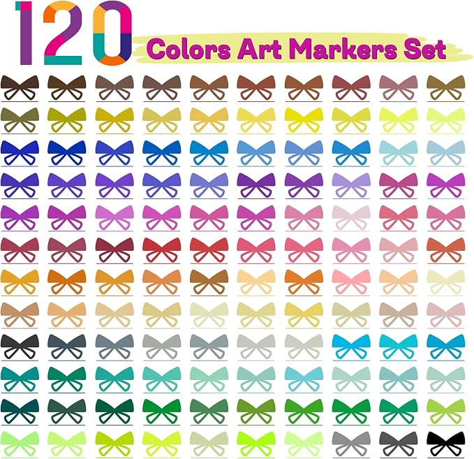Halobios 120 Color Dual Tips Brush Pens, Fine and Brush Tip Markers with Swatch Card for Adult Coloring, Art Markers Set for Journaling Calligraphy Drawing Sketching Doodling Illustrating