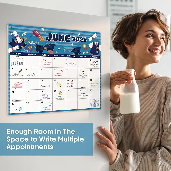 Aesthetic 2026-2027 Magnetic Calendar for Refrigerator, 21-Month Fridge Calendar Magnet from April 2026 to December 2027, Easy Organizing, Watercolor Festiva