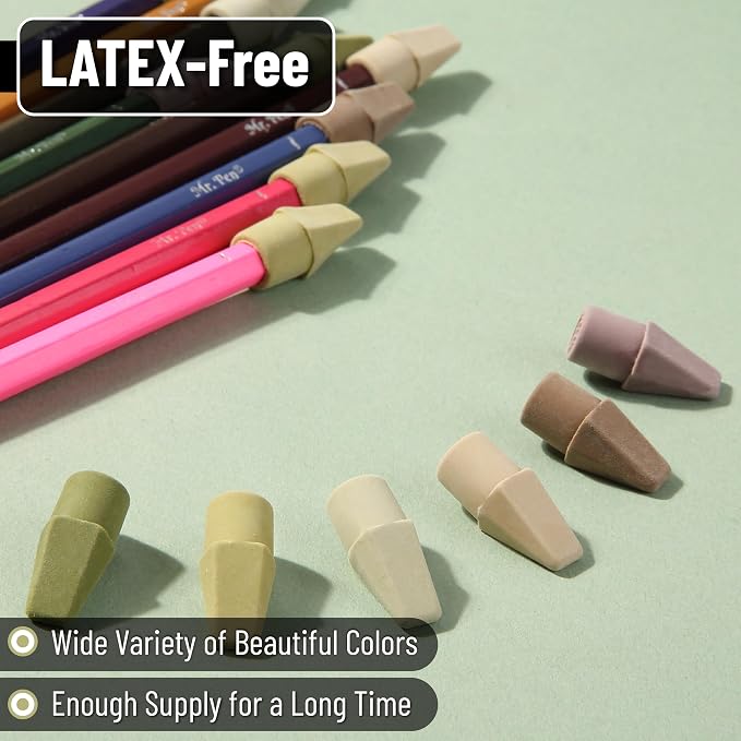 Mr. Pen- Pencil Erasers Toppers, 120 Pack, Colorful, Latex Free, No Smudge | Mr Pen Erasers for Pencils