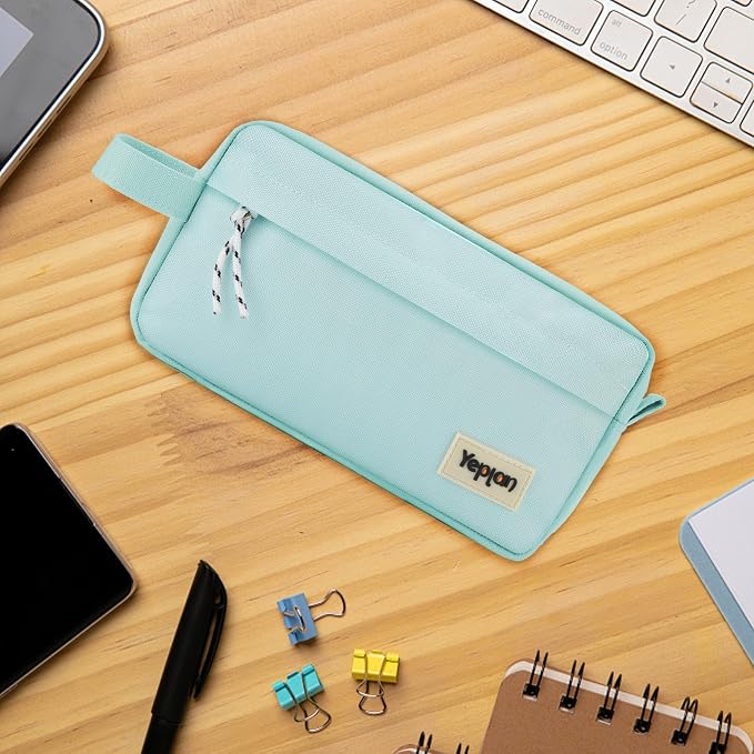 Yeplan Blue Pencil case,Large Capacity Pencil Pouch | Pencil Bag,Pencil Box,Cute Pencil Case,Stationery,Durable Light Weight Material,Back To School, Pencil Case For Girls