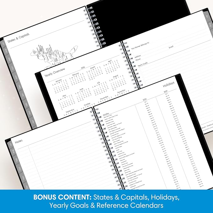 Blue Sky Weekly & Monthly Academic Planner Calendar, 8"x10.875", Dainian | July 2026 - June 2027, Flexible Cover, Wirebound, Laminated Tabs, Academic Year