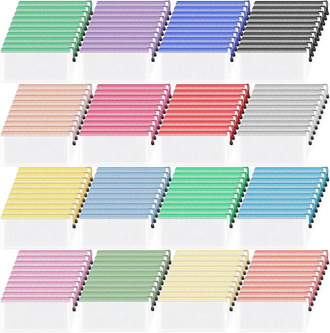 Smarpau 160pcs Pencil Pouch Bulks, 16 Colors Small Pouch for Organizing | 9.3" x 4.7" Clear Pencil Case Mesh Zipper Bags for Office Travel Storage