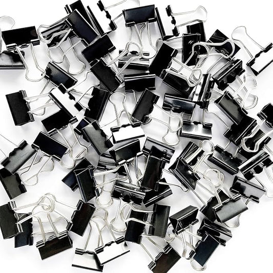 DSTELIN 96 Pack (19mm) Mini Binder Clips 3/4-Inch Small Black Paper Clamps for Office Supplies
