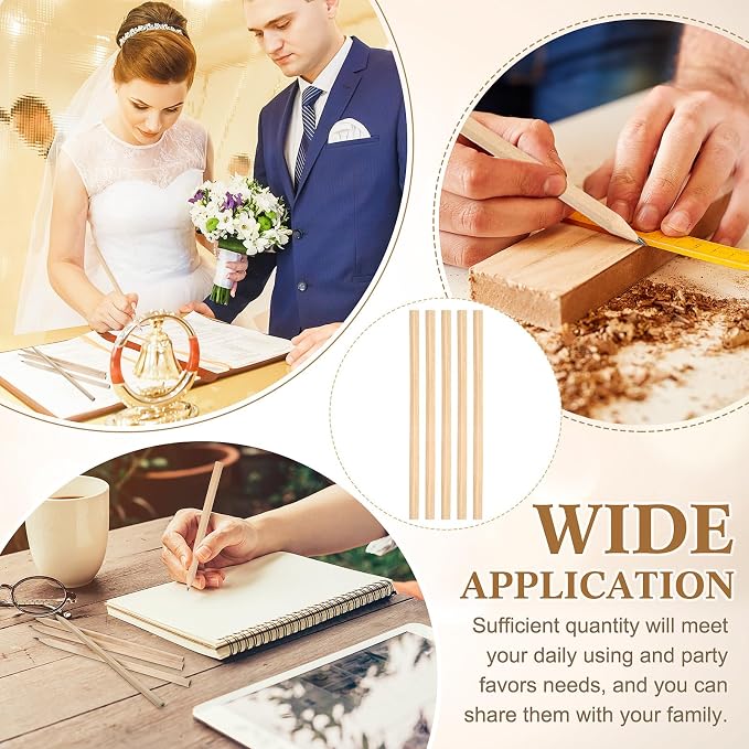 Fumete 500 Pieces Wooden Pencils Bulk No Eraser Hexagonal HB Graphite Unsharpened Natural Wood Pencils Without Erasers Classroom Gifts for Students Bulk Goodie Bag Stuffers