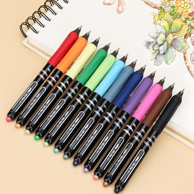Mr. Pen- Retractable Gel Pens, 12 Pack, 0.7mm Fine Point, Colorful Ink | Fast-Dry & Smooth Writing Pens for Note-Taking, Journaling, Office, School & Everyday Use