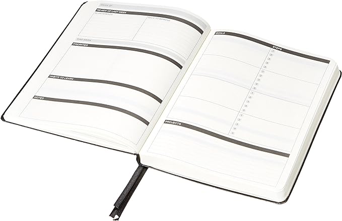 Amazon Basics(6 Months)Undated Planner - 5.8" x 8.25", Hard Cover