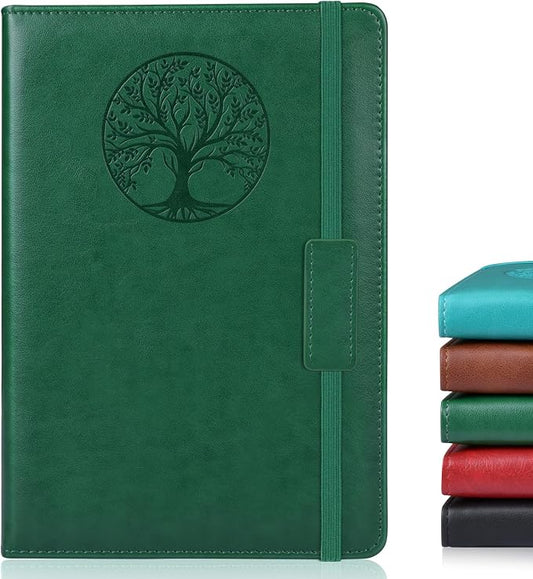 Biuwory Leather Journal Notebook,256 Thick Lined Pages,Hardcover 5.7"×8.3" | Vintage Journal for Women Men,Work,School,Business,Travel Diary,Note taking,College Ruled Writing,Daily Journaling Notebook
