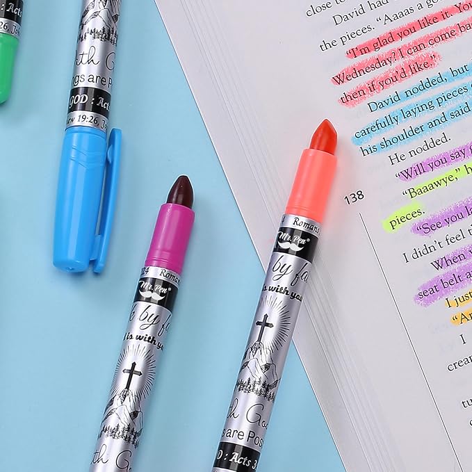 Mr. Pen- Bible Journaling Kit, 18 Pack - 10 Gel Highlighters | 8 No Bleed Pens, Bible Pens and Highlighters