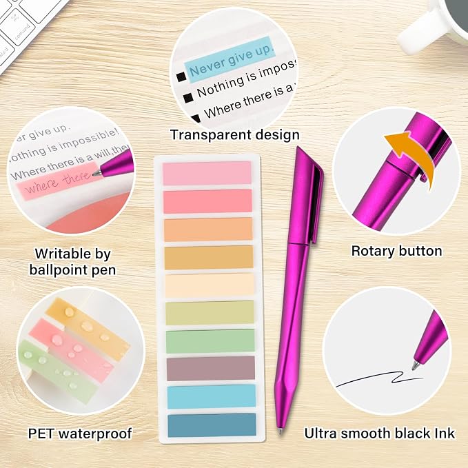 A5 Lined Journal Notebook Set with Pen & Sticky Notes, Hardcover Ruled Notebook 200 Pages Thick Paper, College Ruled Journal for Work Office School, 5.7 x 8.3 in,Pink