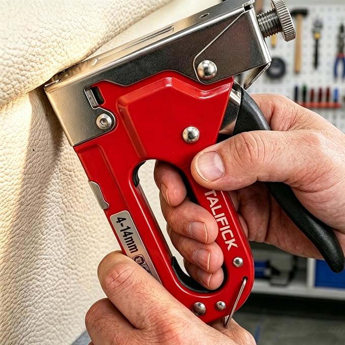 Heavy Duty Manual Staple Gun, Adjustable Stapler with 1000 Staples