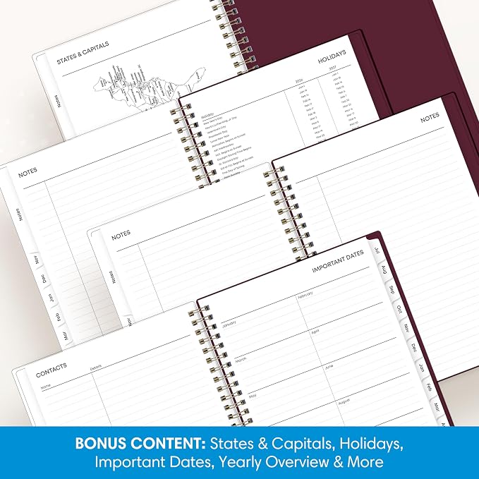Blue Sky 2026-2027 Weekly & Monthly Academic Planner, 5.875"x8.625", Mayla | July 2026 - June 2027, Flexible Pocket Cover, Wirebound, Laminated Tabs, Extra 30 Sheets of Notes, Academic Year
