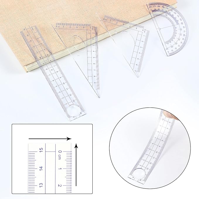 Outus 13 Pcs Geometry Set for Students Metal Compass Math Protractor | Rulers Mechanical Pencil Lead Refills Storage Box Protractors Kit for School Class Student Drafting Drawing