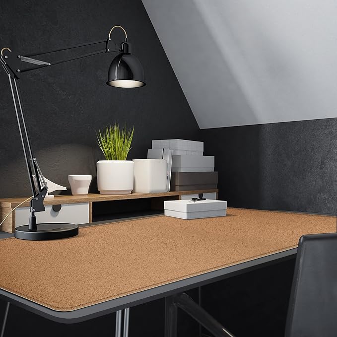 MAIDERN 55" x 24" Cork & Leather Desk Pad, Large XXL Mat, Full Mouse Pad, Dual Sided Protector for Gaming Home Office (Cream)