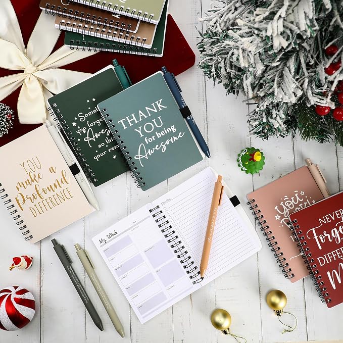 Tellingyou 60 Pcs Bulk Employee Appreciation Gifts A6 Notebook with Pens Back to School Gift Thank You for Teacher Student Team Office Coworker Staff Volunteers Affirmation Gifts (Joyous Colors)